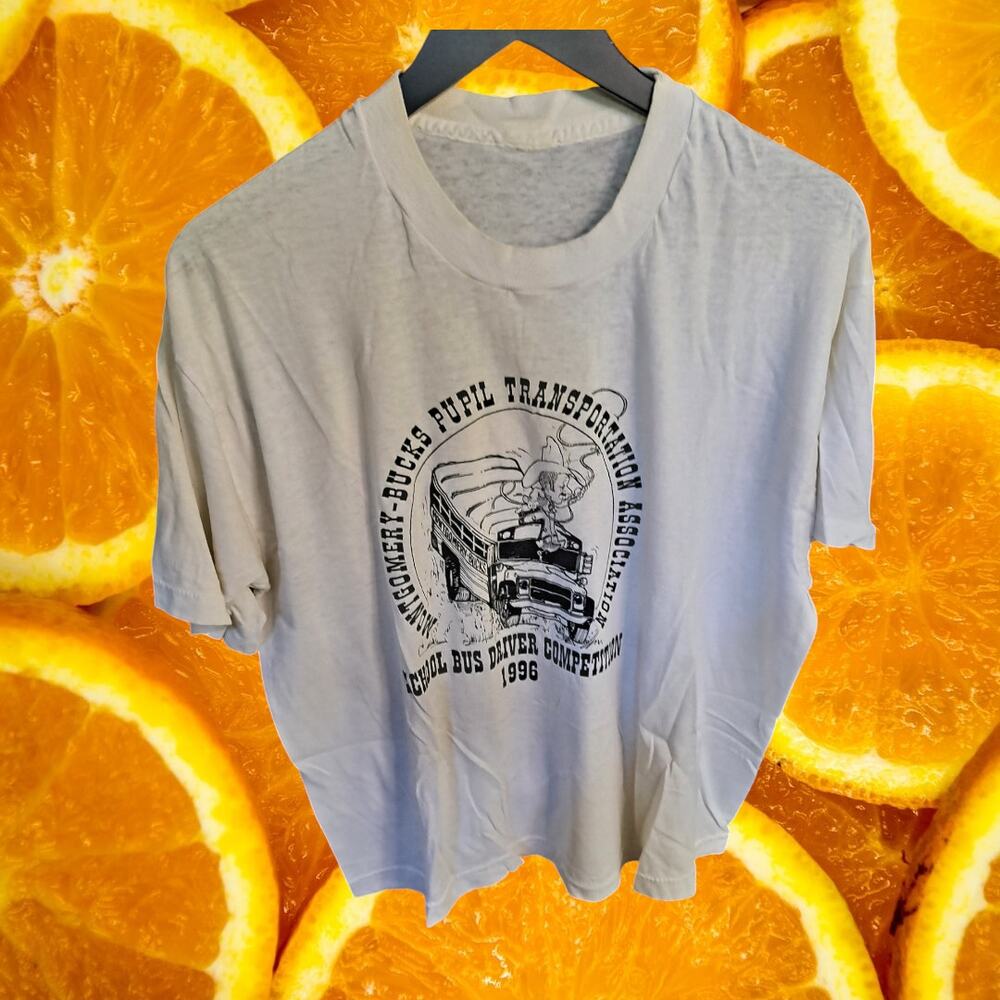 Vintage 1996 School‎ bus Competition Single Stitch? Tee Shirt